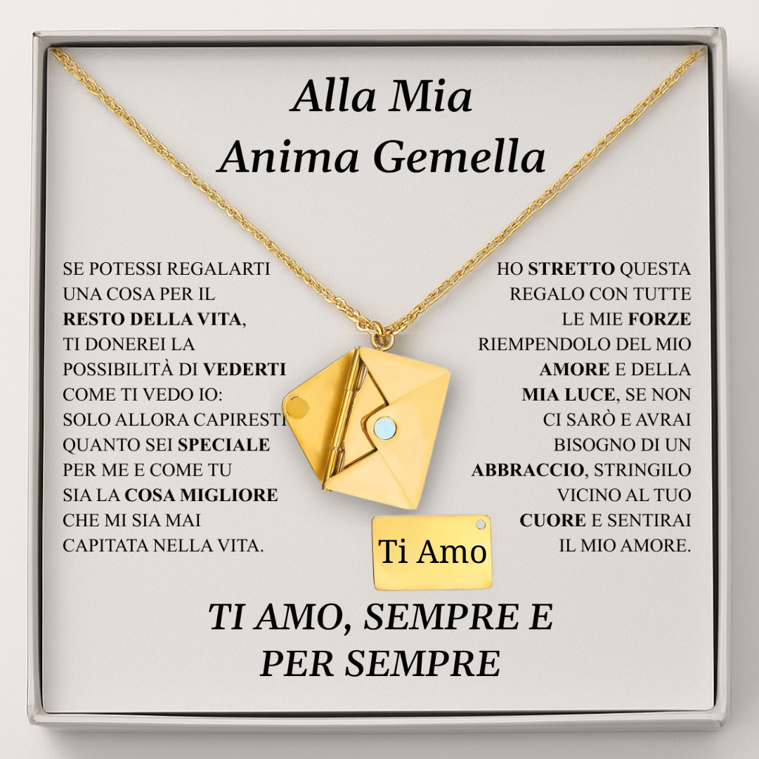 KeyStyle Collana personalizzata con medaglione a busta, da donna, con KeyStyle Collana personalizzata con medaglione a busta, da donna, con