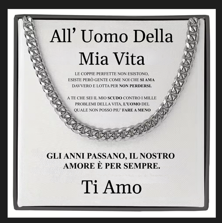 COLLANA CUBAN CON DEDIDA OMAGGIO