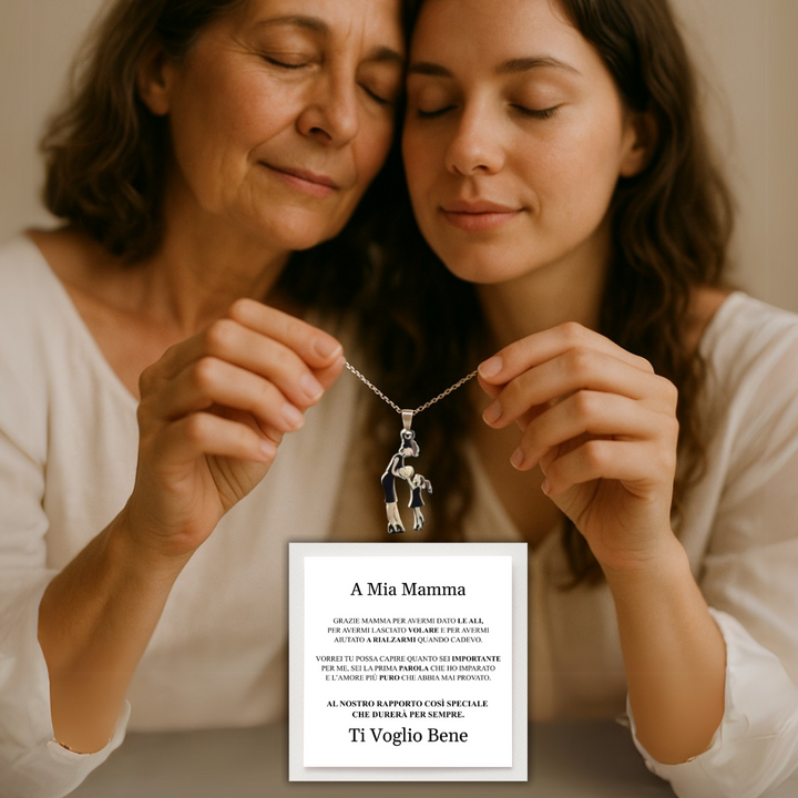 COLLANA " ABBRACCIO MATERNO " CON DEDICA OMAGGIO