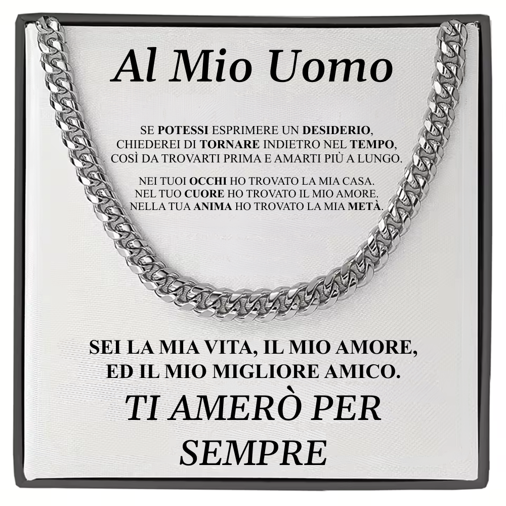 COLLANA CUBAN CON DEDIDA OMAGGIO