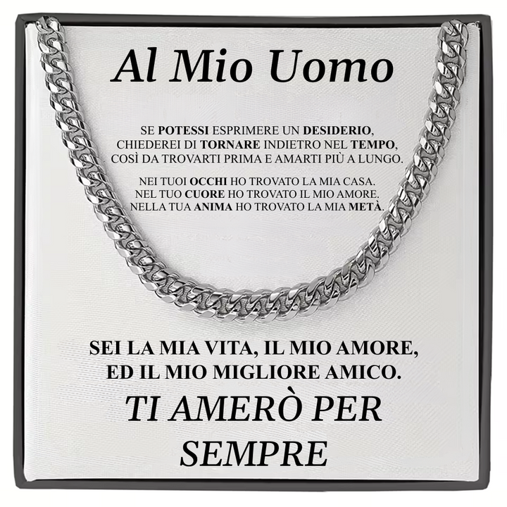 COLLANA CUBAN CON DEDIDA OMAGGIO