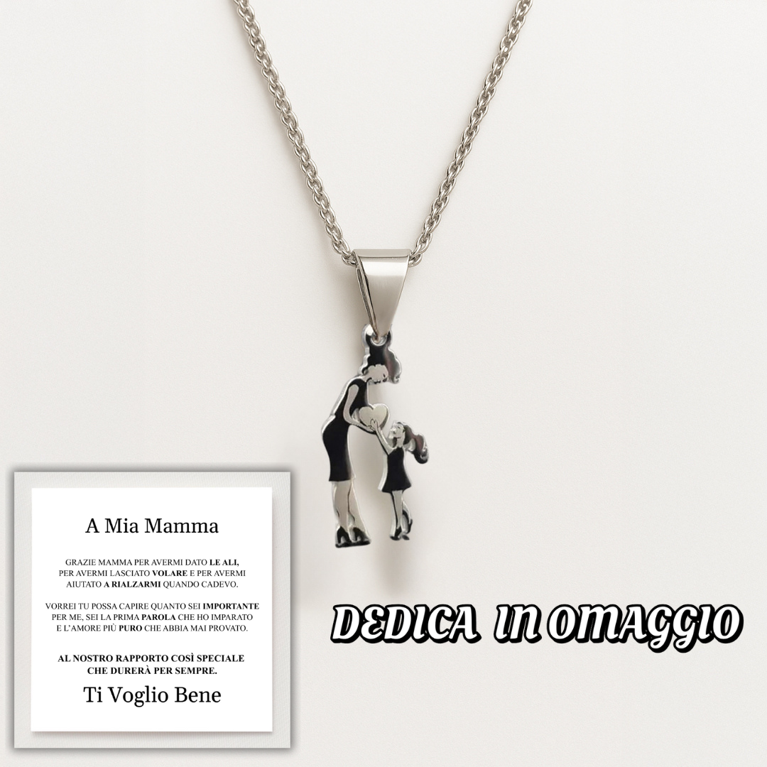 COLLANA " ABBRACCIO MATERNO " CON DEDICA OMAGGIO
