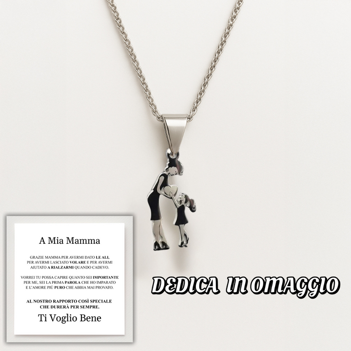 COLLANA " ABBRACCIO MATERNO " CON DEDICA OMAGGIO