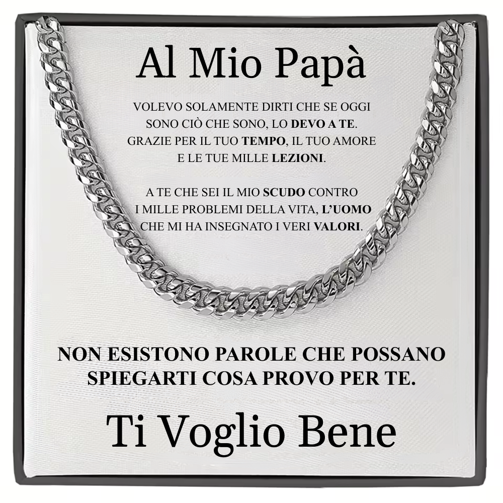 COLLANA CUBAN CON DEDIDA OMAGGIO