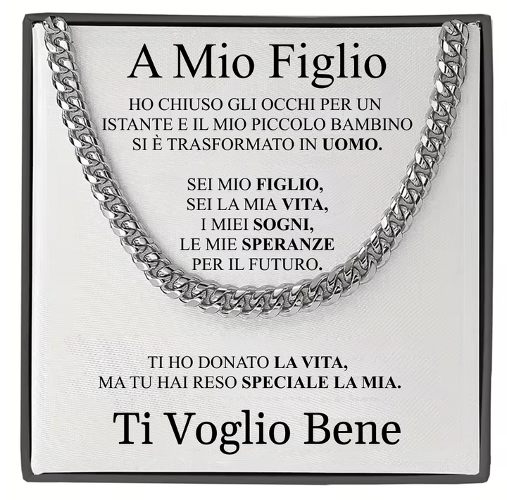COLLANA CUBAN CON DEDIDA OMAGGIO