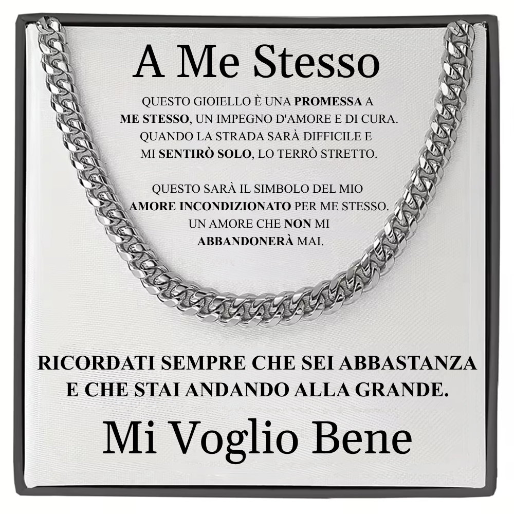 COLLANA CUBAN CON DEDIDA OMAGGIO