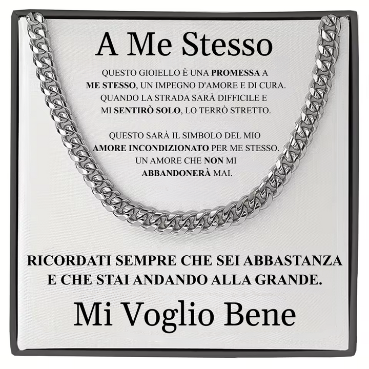 COLLANA CUBAN CON DEDIDA OMAGGIO
