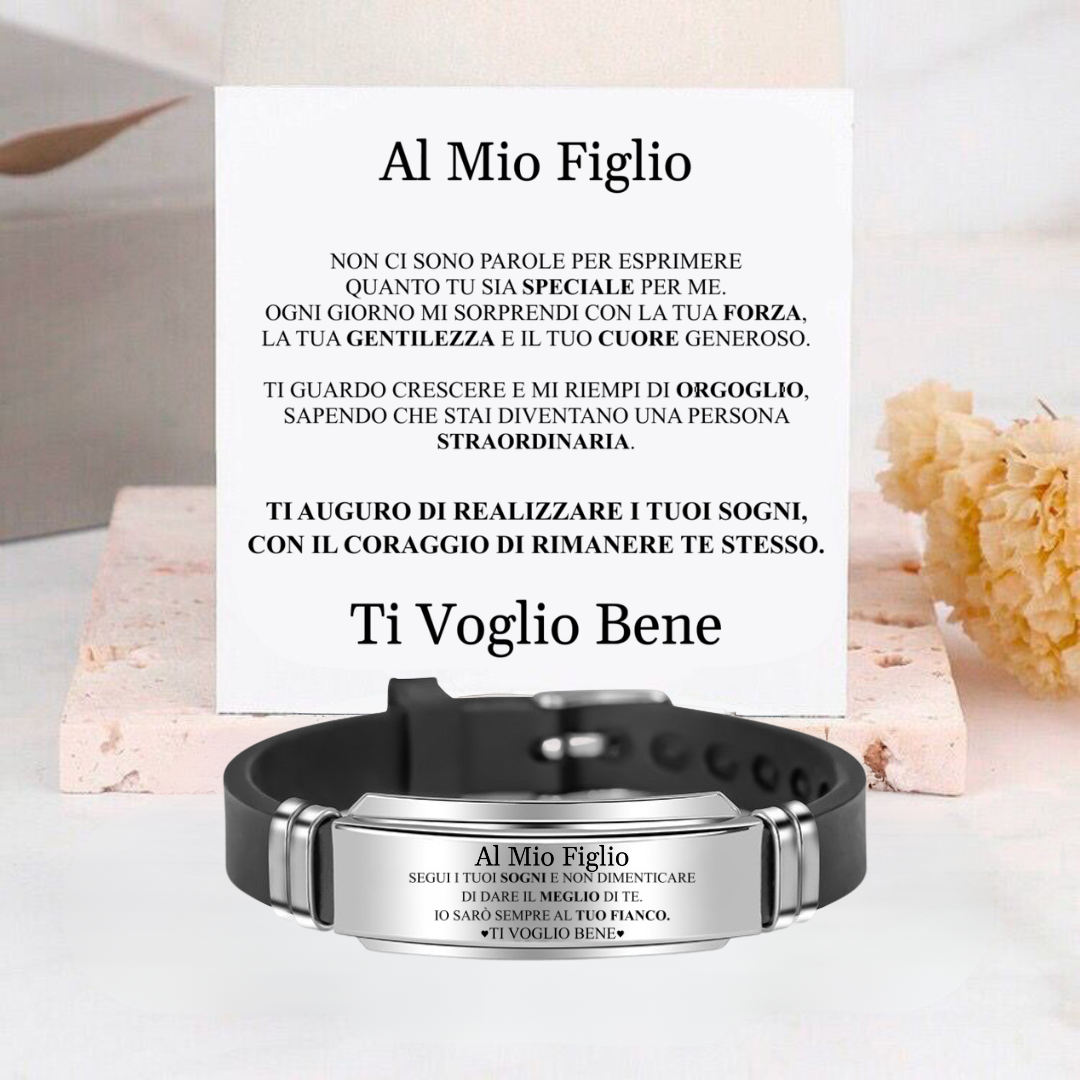 BRACCIALE CON INCISIONE E DEDICA - AL MIO FIGLIO