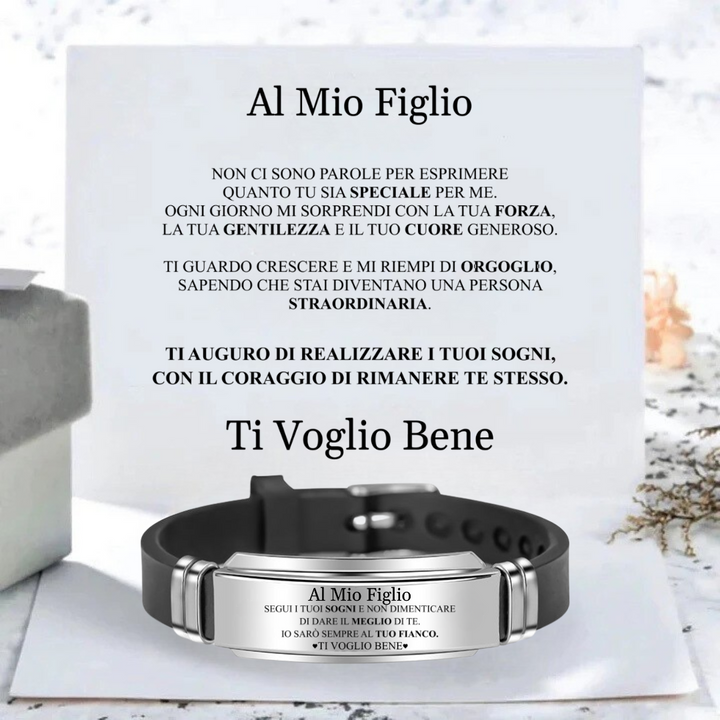 BRACCIALE CON INCISIONE E DEDICA - AL MIO FIGLIO