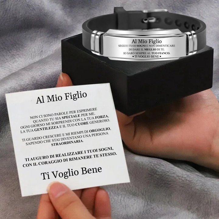 BRACCIALE CON INCISIONE E DEDICA - AL MIO FIGLIO