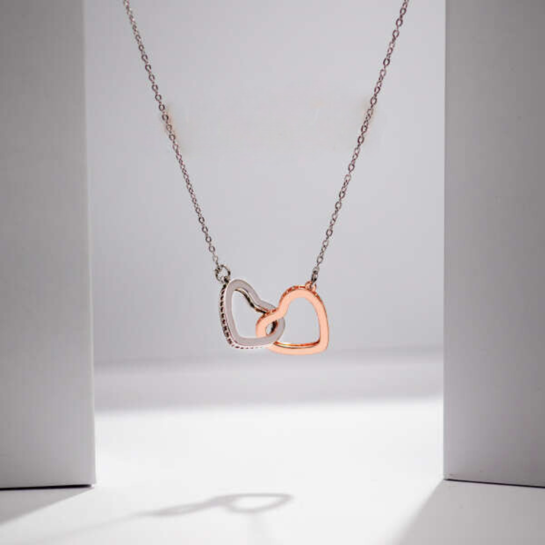 Collana "DOPPIO CUORE" con BOX CONFEZIONE ROSE