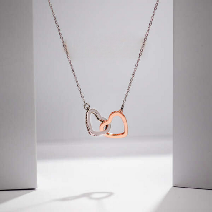 Collana "DOPPIO CUORE" con BOX CONFEZIONE ROSE