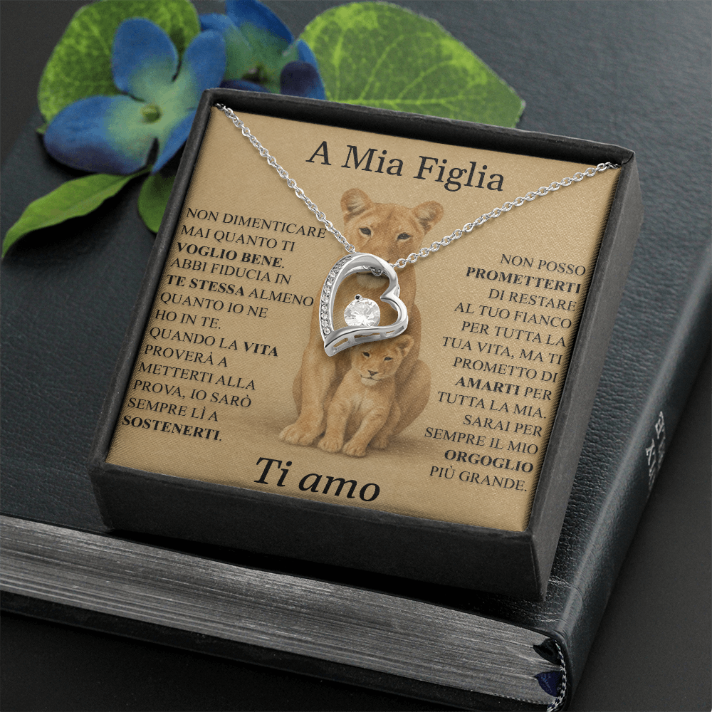 COLLANA CUORE CON DEDICA LEONE