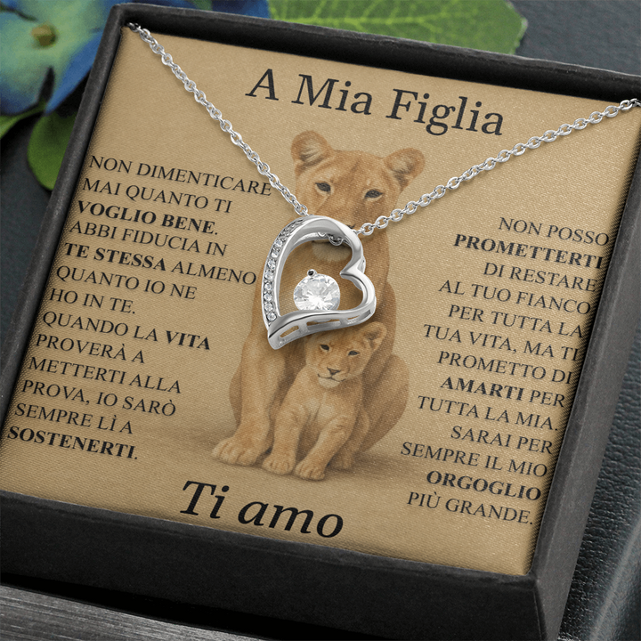 COLLANA CUORE CON DEDICA LEONE